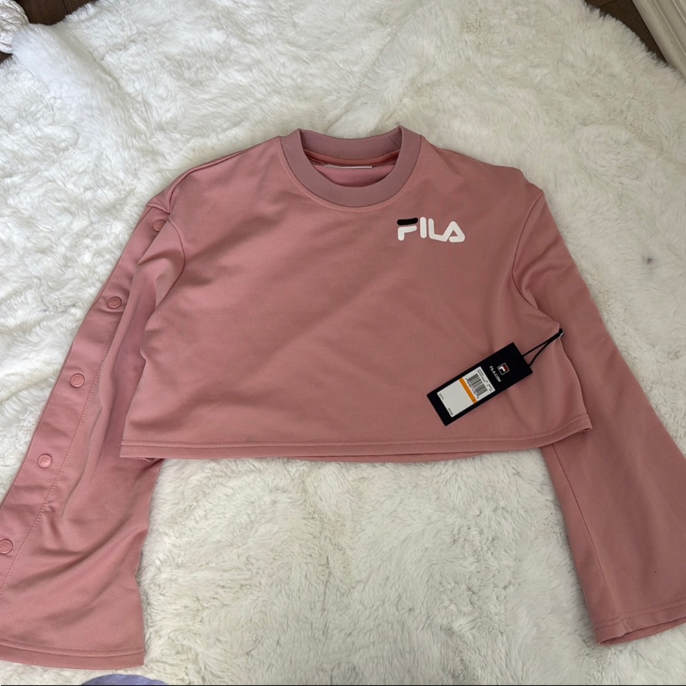 Fila Dusty Pink Cropped Top sweatshirt